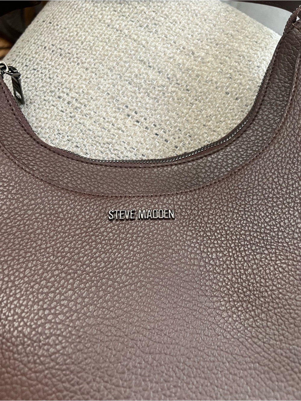Steve Madden Brown Pebbled Leather Shoulder Bag